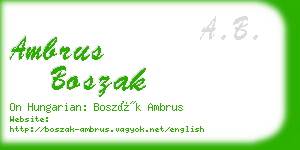 ambrus boszak business card